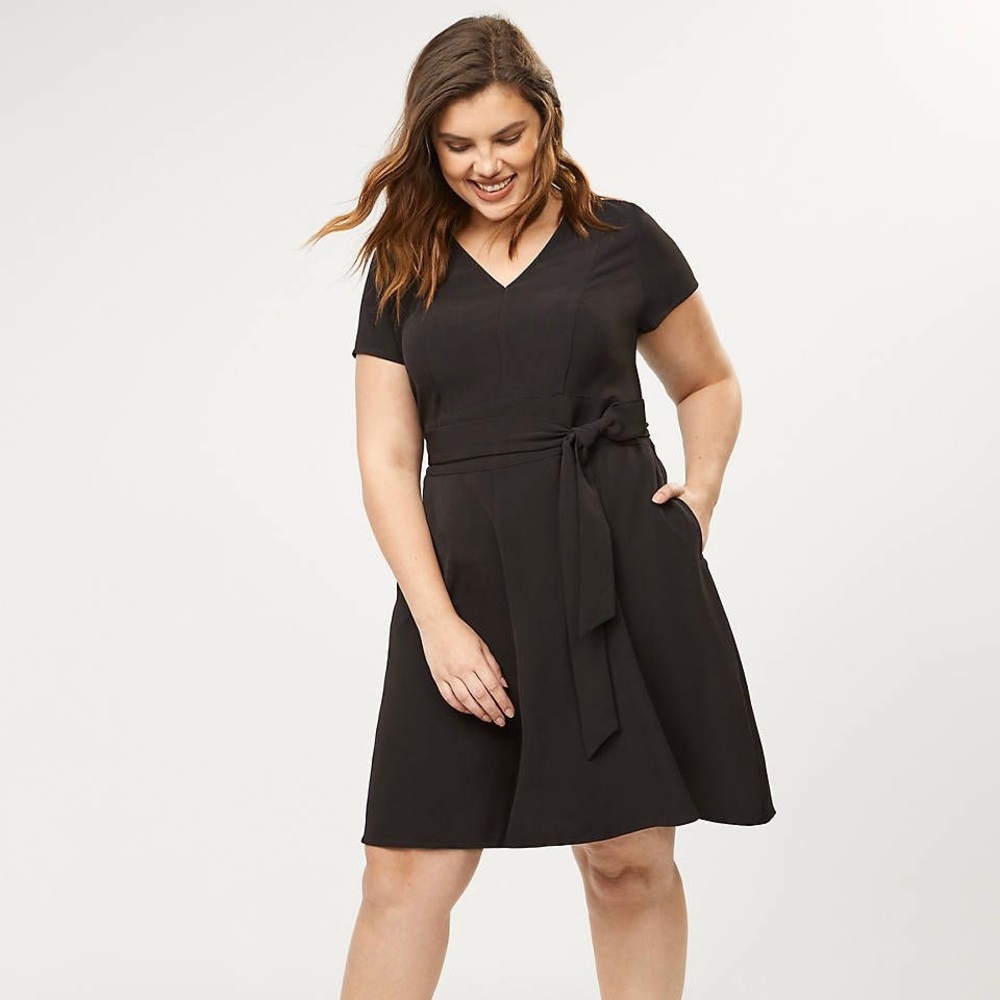NWT Black Short Lena Dress | Lane Bryant